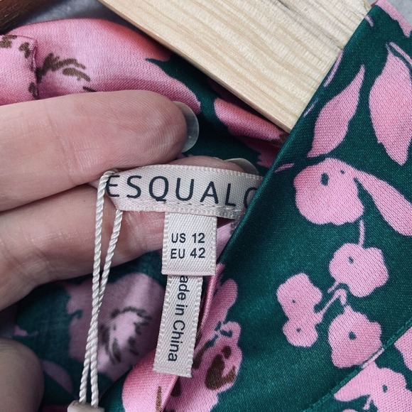 Esqualo Shimmer Rose Balloon Sleeve Keyhole Blouse Womens Size 12 NWT $98 - Picture 16 of 16